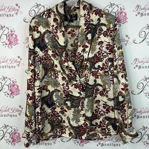 Above the crowd blazer boho retro vintage shiny Paisley Print Women's Jacket